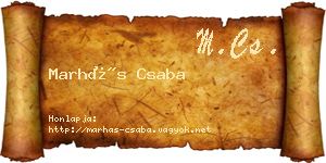 Marhás Csaba névjegykártya